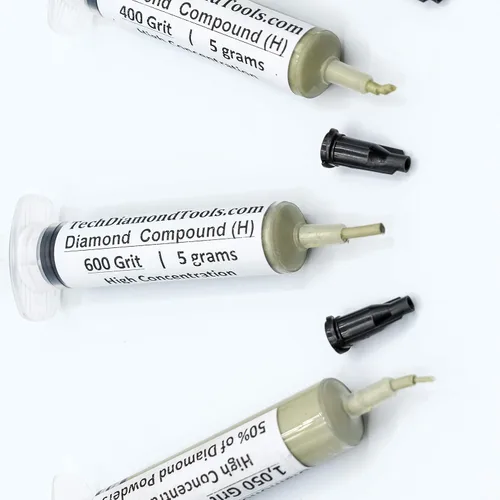 Miniatura 9 de TechDiamondTools Kit de 3 pasta de pulido de diamante compuesto de pulido hecho en EE. UU. Grano 400 600 1050 Pasta lapidaria para vidrio de roca