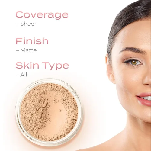 Miniatura 6 de SweetFace Minerals - Polvo de ajuste de arroz ligero (20 gms), polvo fijador difuminante, maquillaje en polvo suelto, polvo facial compacto, polvo