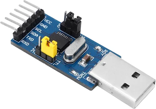 Miniatura 4 de Fafeicy Módulo adaptador convertidor USB a IIC I2C UART, salida de 5 V y 3.3 V, pantalla de estado LED, con cable de puente