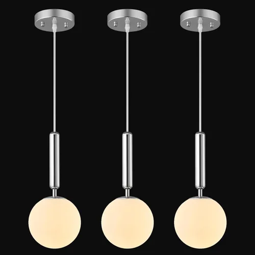 Miniatura 36 de Lámpara Colgante Moderna Accesorio de Iluminación Colgante para Isla de Cocina Luces Colgantes Doradas de Mediados de Siglo con Globo de Vidrio Oro