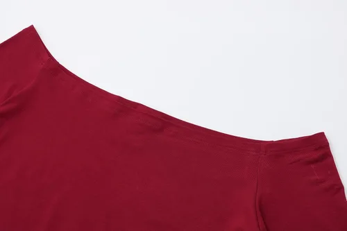 Miniatura 5 de OThread & Co. Blusa corta de manga larga con hombros descubiertos para mujer, cómoda, básica, con capa elástica