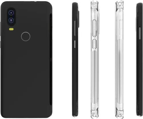 Miniatura 2 de USTIYA Funda para Motorola One Vision Clear TPU Cuatro Esquinas Cubierta Protectora Transparente Suave Funda