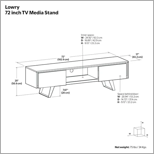 Miniatura 13 de SIMPLIHOME Lowry Soporte de TV – Consola de madera maciza de mango de 72 pulgadas de ancho en roble, moderno centro de entretenimiento industrial