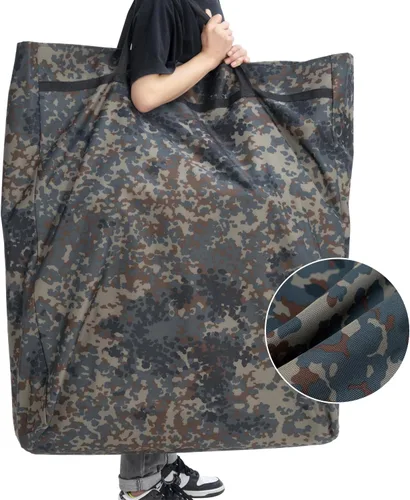 Miniatura 8 de Catre de camping plegable con colchón para adultos, catre militar resistente con bolsa de transporte, tumbona reclinable ajustable de 180°
