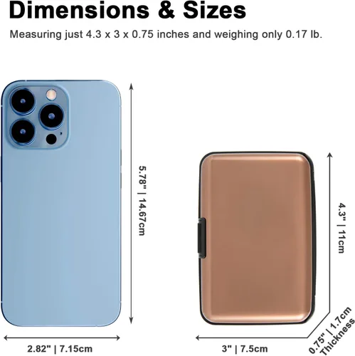 Miniatura 56 de Soporte para tarjetas de crédito, cartera metálica con bloqueo RFID para tarjetas de identificación para mujeres y hombres, funda rígida de aluminio