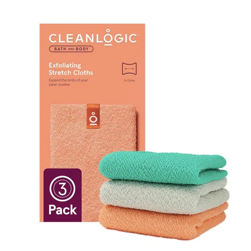 Cleanlogic Paño Exfoliante Corporal, Toallitas Exfoliantes Elásticas para Baño y Ducha para una Piel Suave y Más Suave, Herramienta Reutilizable de