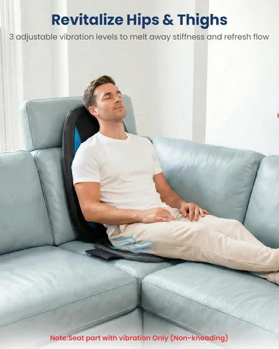Miniatura 7 de COMFIER Shiatsu - Masajeador de espalda con calor, cojín de asiento de masaje de tejido profundo, almohadilla para silla de masaje para espalda