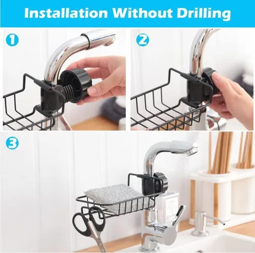 Miniatura 7 de 2 Piezas Estante De Ducha Inoxidable Para Barra De Ducha Estante Ducha Sin Tornillos Ajustable Para Baño/Cocina