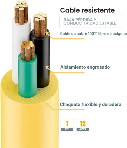 Miniatura 7 de [4 en 1] Cable adaptador de CA para el hogar de 12 AWG de 15 amperios a hoja T de 20 amperios, NEMA 5-15P a 5-15R/ 5-20R/ 6-15R/ 6-20R, adaptador