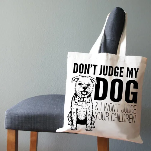 Miniatura 5 de Pet Studio Art Bolso tote Don't Judge My Dog Perro