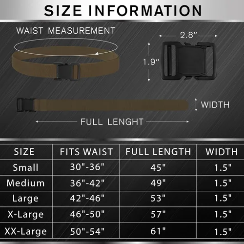 Miniatura 7 de TECEUM Tactical Belt – Heavy-Duty & Quick Release – Military, Work, Rigger, Duty & Utility Belt for Men