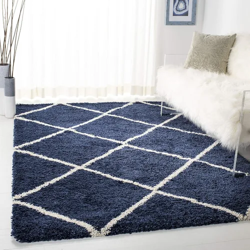 Miniatura 67 de SAFAVIEH - Alfombra de la colección Hudson Shag, diseño de enrejado moderno, no desprende pelusa y fácil de cuidar, 2 pulgadas de grosor, ideal
