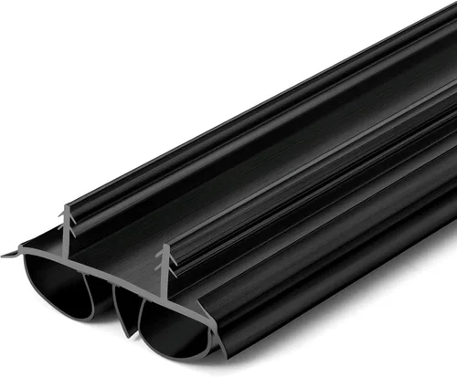 Miniatura 14 de Pushglossy 1 pieza de 36" de barrido de puerta de doble burbuja con muesca de 1-3/4" de ancho, sello de burlete de vinilo para puertas exteriores
