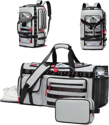 MCBD Bolsas de gimnasio para hombres y mujeres, mochila deportiva de viaje de 45 litros con zapatos y compartimento para laptop, bolsa de transporte