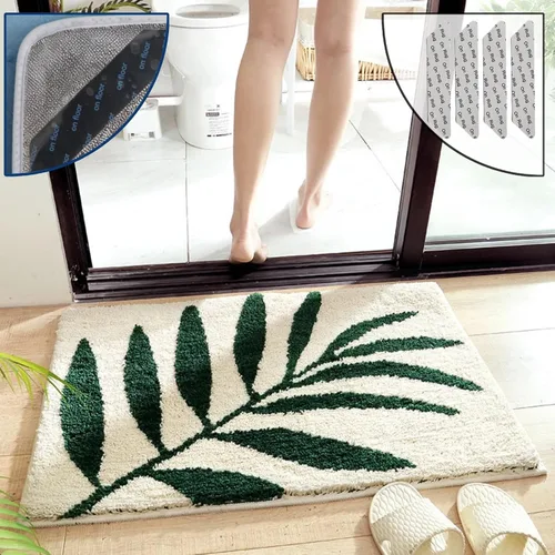 Miniatura 10 de Alfombras de baño de lujo, de 0.78 pulgadas de grosor, extra suaves, absorbentes, no se desprende, se lavan a máquina, alfombra de felpa lanuda Aa001