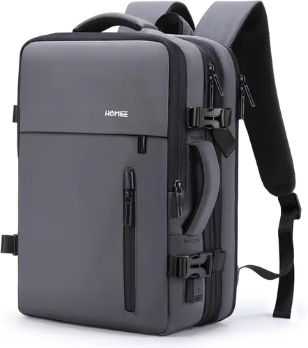 Miniatura 10 de HOMIEE Mochila de transporte expandible de 40 L para laptop de 15.6 pulgadas con puerto de carga USB para fines de semana de negocios, aprobada por