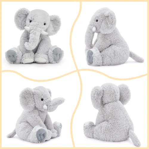 Miniatura 5 de Toys Studio Elefante de peluche gigante de 19.6 pulgadas, elefante gris de peluche para niños y niñas, regalos de cumpleaños, Navidad, día de San
