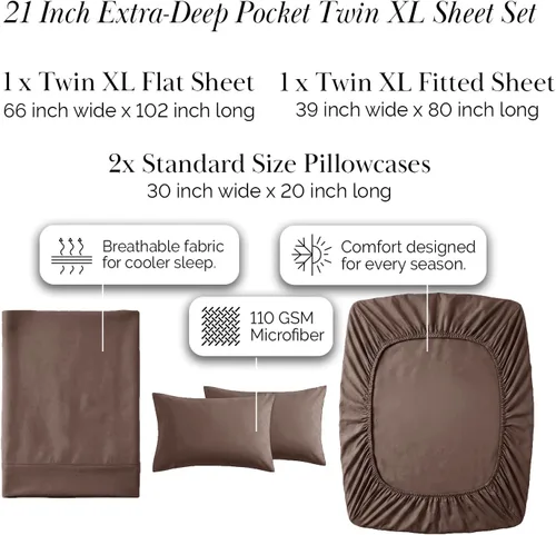 Miniatura 408 de Southshore Fine Living, Inc. Juego de 7 piezas de sábanas King divididas para cama ajustable, juego de sábanas King divididas con bolsillo de 21