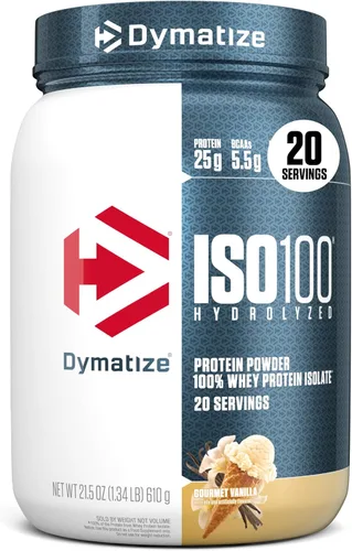 Miniatura 8 de Dymatize x Dunkin' Glazed Donut ISO100 Proteína de suero en polvo, 0.88 oz de proteína, 0.19 oz de BCAA, 120 Cal., Sin gluten, 0.04 oz de grasa