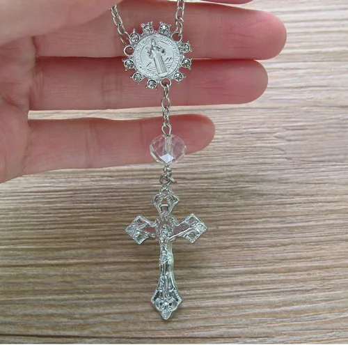 Miniatura 6 de Rosario de la década de cristal Bautizo Fiesta Favor (12 piezas) Quinceañera Boda Primera Comunión Niño Niña Regalo Bautizo Celebración de Eventos