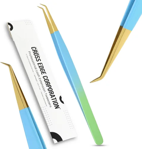 Miniatura 16 de Pinzas de aislamiento para extensión de pestañas, pinzas curvadas para aislamiento, acero inoxidable japonés de 5.5 in, lo mejor para aislamiento