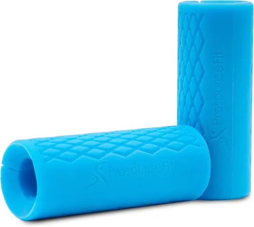 ProsourceFit Thick Grips for Dumbbell and Barbell, 1.9-in Axle Bar Adapter for Weightlifting and Strength Training Azul