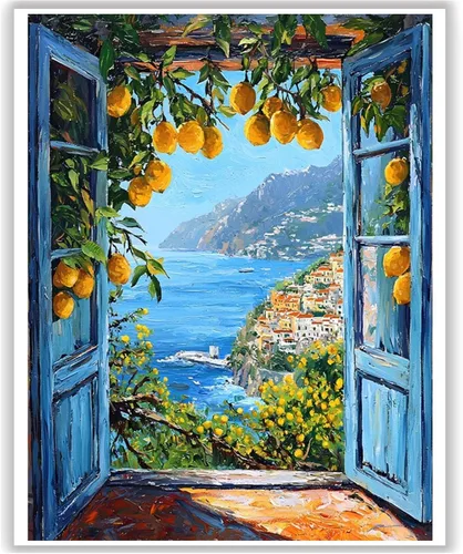Miniatura 23 de HITO Kit de pintura de paisaje por números para adultos, Aurora para adultos, kits de pintura por números sobre lienzo para regalo, decoración