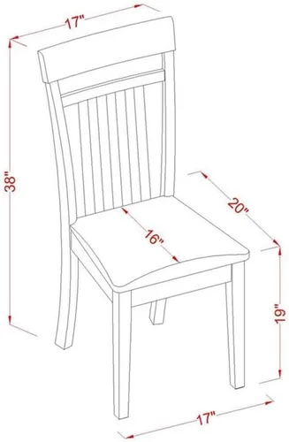 Miniatura 6 de East West Furniture NDCA3-MAH-LC - Juego de comedor de 3 piezas para espacios pequeños que contiene una mesa de comedor rectangular con gotas y 2