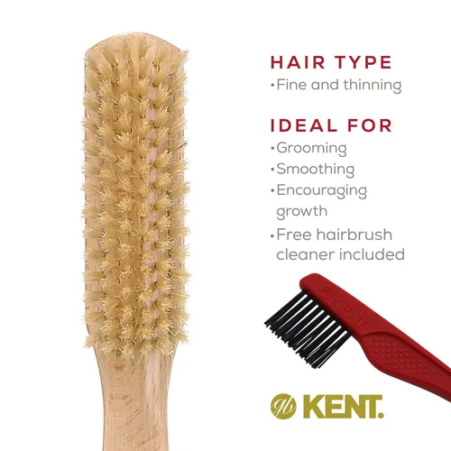 Miniatura 3 de Kent LG3 - Cepillos para el cabello más finos para mujeres, cepillo estrecho de madera de haya natural y cerdas de jabalí, para cabello fino