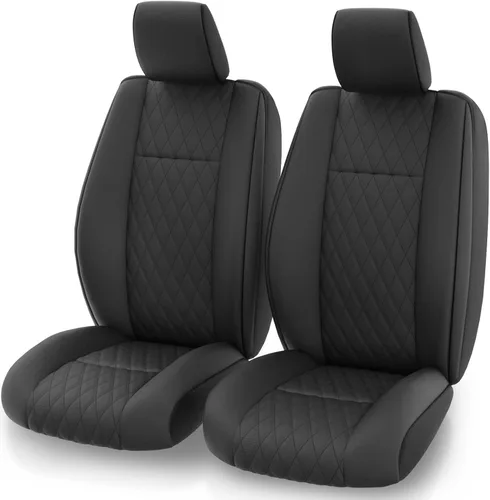 Miniatura 2 de GIANT PANDA Fundas de asiento delantero para Jeep Wrangler JL 2018-2026 Sport Sahara Rubicon Unlimited Willys, protectores de asiento de piel Negro