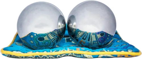Miniatura 3 de Pelota de baoding china de hierro sólido, pesada, sin timbre, acero inoxidable, cromado, bolas de ejercicio para la salud para terapia de manos