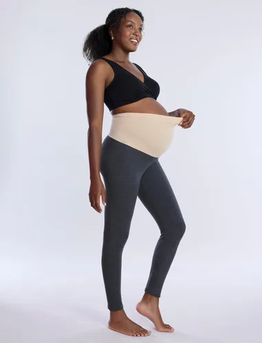 Miniatura 37 de Motherhood Maternity Leggings esenciales elásticos de longitud completa para mujer, ajuste secreto sobre el vientre