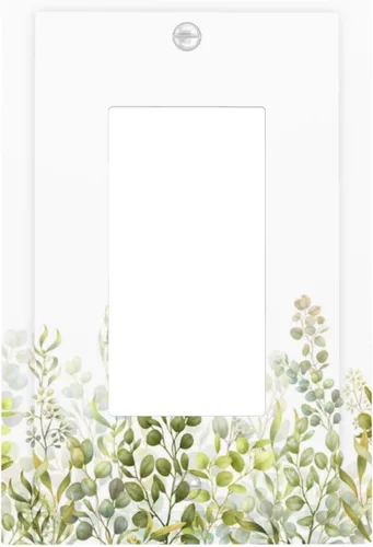 Miniatura 48 de Cubiertas Decorativas para Placas de Interruptor Boho Country Eucalipto Rústico Acuarela Hojas Verdes 2 Gang Placa de Pared Cubierta de Placa