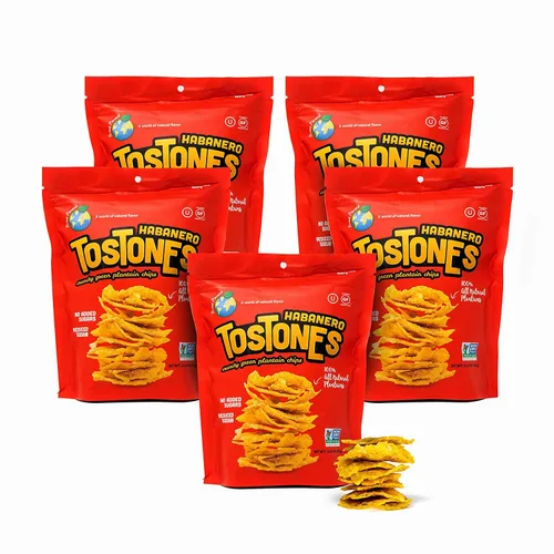 TOSTONES, plátanos verdes, bolsa resellable, chips crujientes, plátanos, aceite de palma y sal, 3.53 onzas por unidad, 3.53 onzas por unidad, sabor
