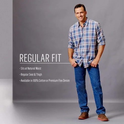 Miniatura 3 de Wrangler Authentics - Jeans para hombre flexibles con 5 bolsillos y de corte regular