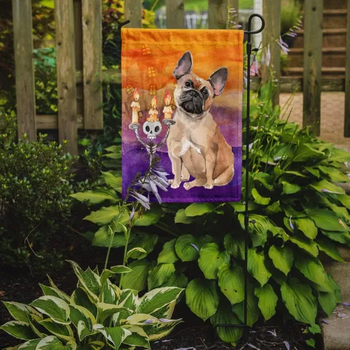 Miniatura 2 de Caroline's Treasures CK3216GF - Bandera decorativa para jardín de bulldog francés Hallween Fawn, para jardín, jardín, patio, jardín, multicolor