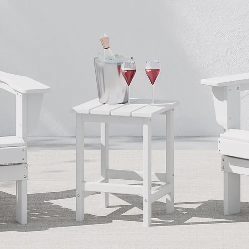 Miniatura 59 de WestinTrends Ashore - Mesa auxiliar Adirondack moderna para patio al aire libre, madera envejecida Roble (Weathered Wood)