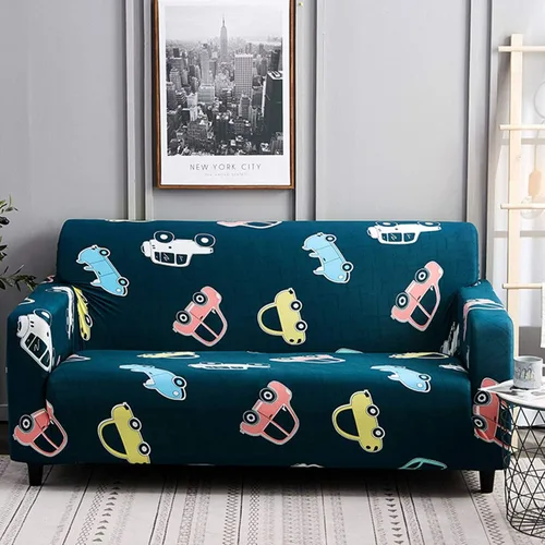 Miniatura 12 de IMYOGI Funda de sofá de alta elasticidad estampada, funda de elastano elástica para sofá de esquina, lavable para 3 cojines, protector de muebles