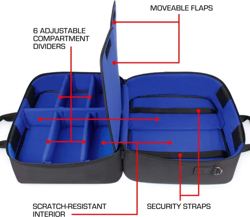 Miniatura 5 de Bolsa de viaje USA Gear XL para mazo de cartas TCG MTG - Bolsa grande de almacenamiento para cartas MTG con correa de hombro acolchada, interior Azul