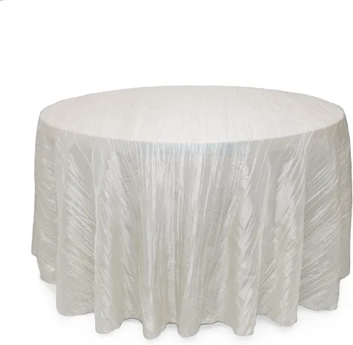 Miniatura 33 de Your Chair Covers - Mantel redondo de tafetán arrugado de 132 pulgadas - Mantel de comedor color champán, brillante aplastado para bodas, fiestas