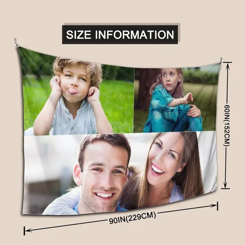Miniatura 11 de Nsipan Tapiz personalizado para subir imágenes, texto fotográfico, decoración de pared, colección de collage de dormitorio, decoración