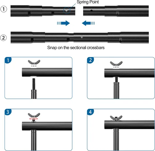 Miniatura 4 de FUDESY Soporte de fondo ajustable de 7 x 10 pies, kit de sistema de soporte de fondo para fotografía y estudio de video con bolsa de transporte