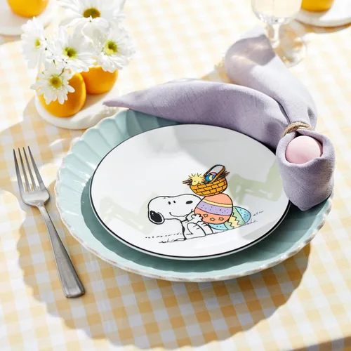 Miniatura 8 de Lenox 895684 Peanuts Easter Snoopy - Juego de platos decorativos de 4 piezas, vajilla de primavera