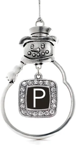 Miniatura 65 de Inspired Silver - Adorno de rodillo de reina - Adorno cuadrado de plata con muñeco de nieve con joyas de circonita cúbica