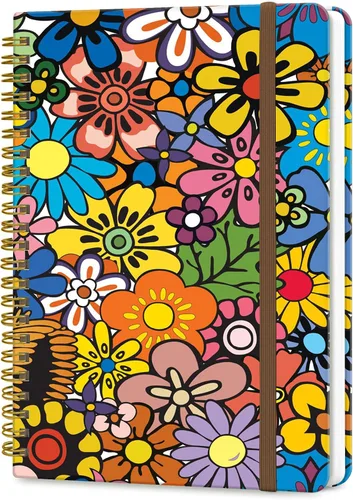 Miniatura 8 de Cuaderno de espiral A5, lindo cuaderno para mujeres y hombres, cuaderno de tapa dura con rayas universitarias para trabajo y toma de notas, 60