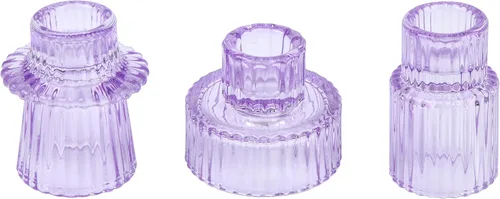 Miniatura 35 de Vixdonos Juego de 3 portavelas de cristal rosa para velas cónicas, velas de pilar y velas de candelita