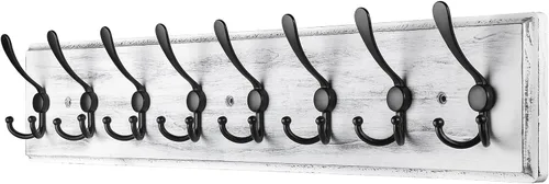 Miniatura 10 de Perchero de Pared de Montaje en Pared, Perchero de Pared de Madera Resistente para Pared, 6 Ganchos Triples para Colgar Abrigos, Chaqueta, Sombrero