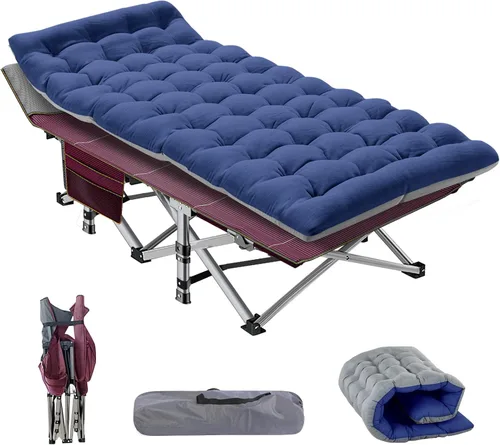 Miniatura 17 de NAIZEA - Catre plegable de campamento, cama plegable para campamento al aire libre, catre portátil militar, catres de doble capa oxford, catres