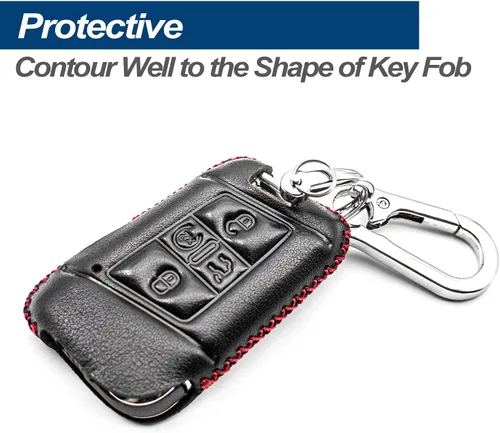 Miniatura 4 de Compatible con VW Volkswagen Tiguan Atlas Jetta Passat Golf Alltrack Taos Arteon Cross Sport. Funda para llavero de cuero genuino Smart Key Fob
