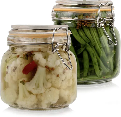 Miniatura 8 de Tarros de vidrio con tapas, tarros de almacenamiento de alimentos de 16 onzas con tapas herméticas a prueba de fugas, tarros de cocina